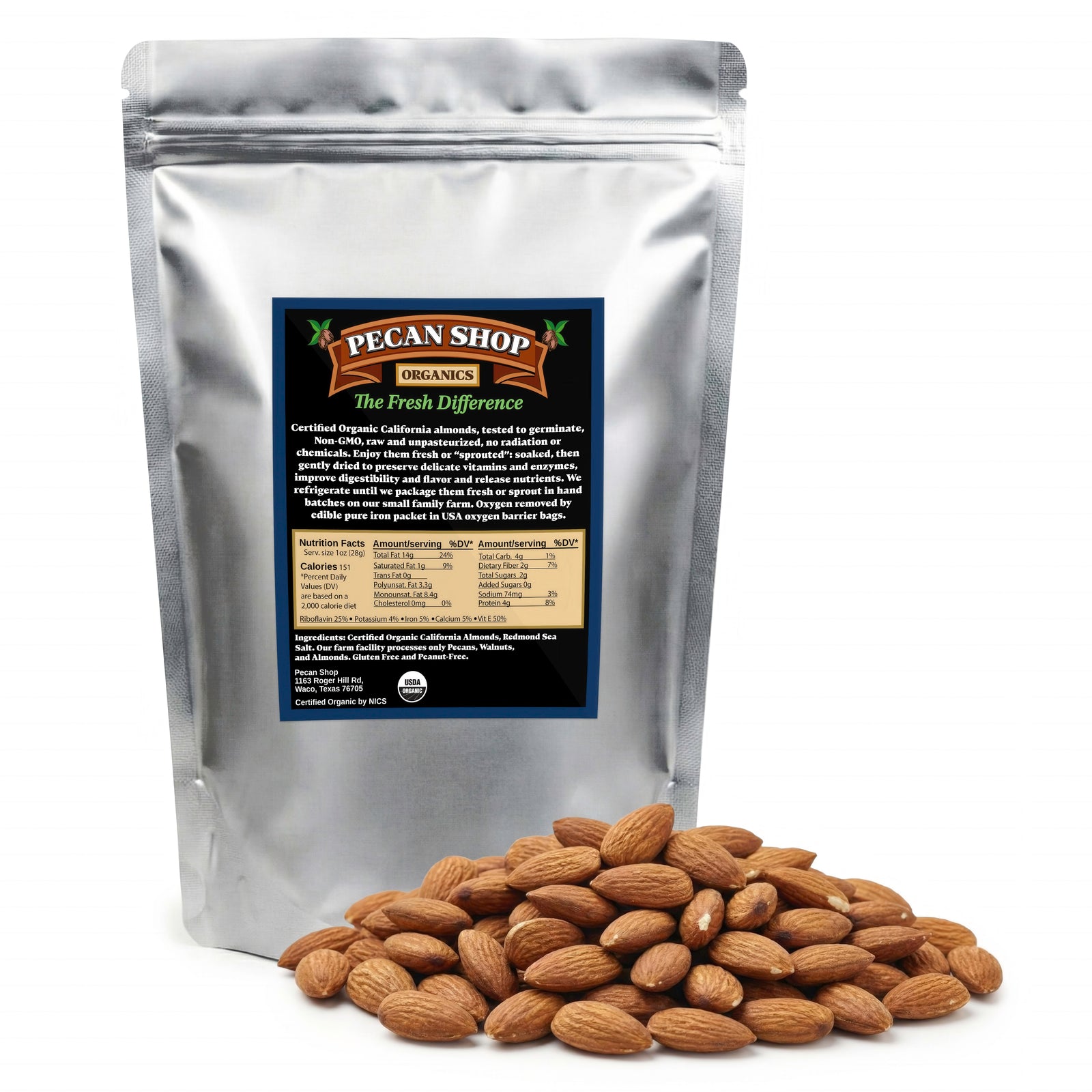 Raw Organic California Almonds (Whole & Unpasteurized)