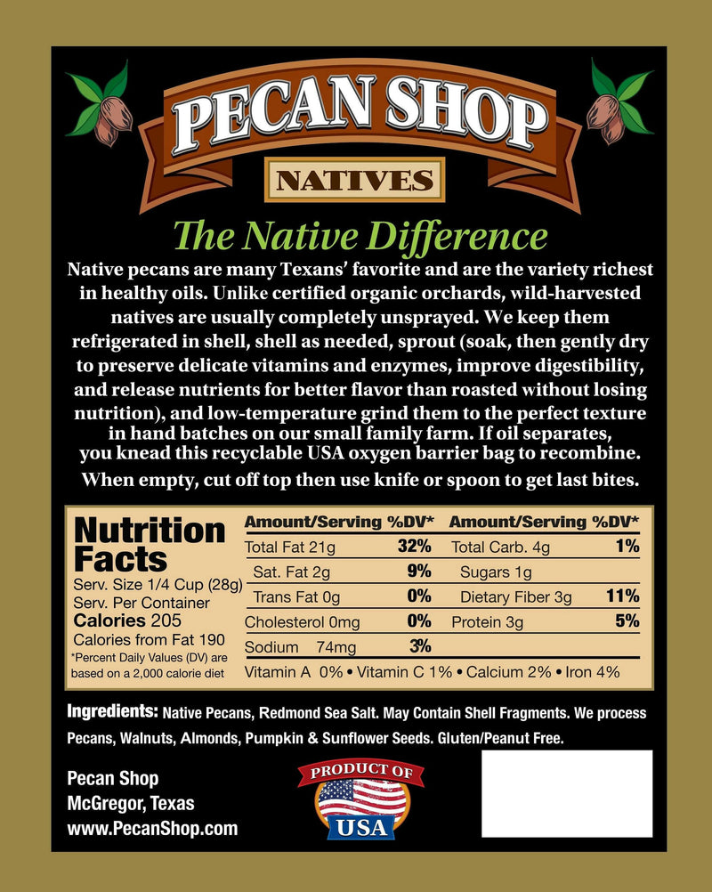 Pecan Shop Organic or Wild Raw Sprouted Nut Butters